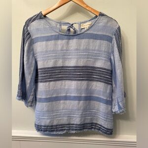 Anthropologie Cloth & Stone Linen Blend Blouse Small